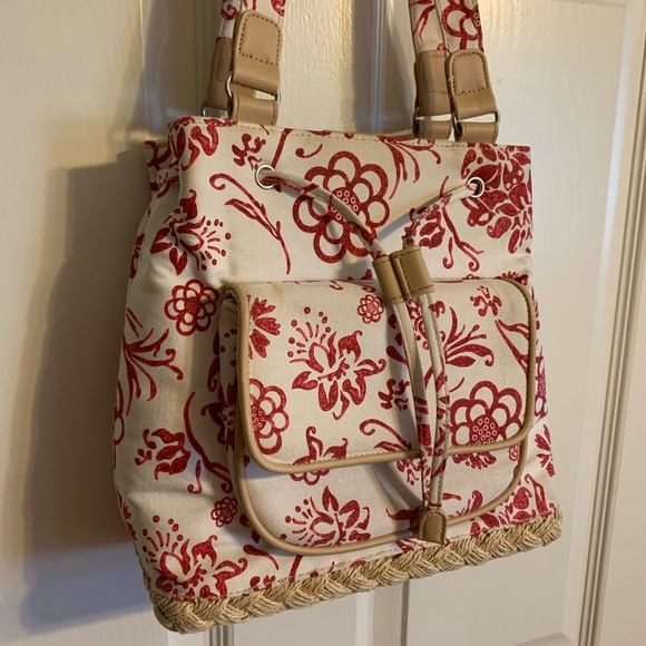 Beautiful canvas and burlap purse - Picture 3 of 8